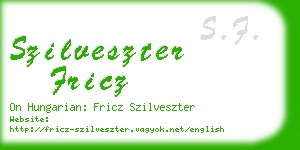 szilveszter fricz business card